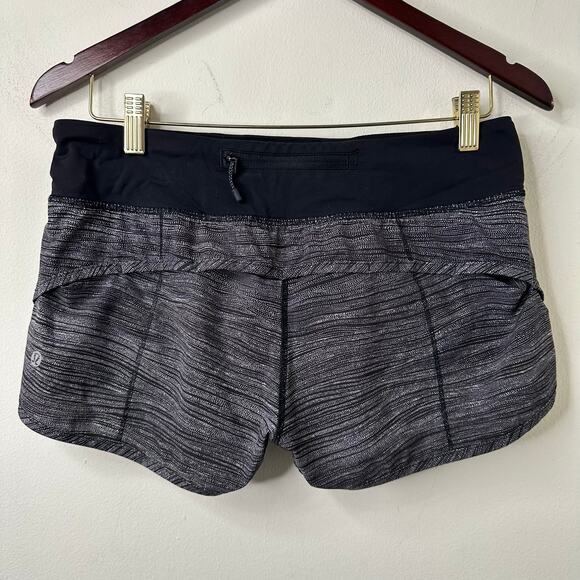 6 Lululemon Speed  Short 2.5″ Striped High-Rise Lined Active Shorts Athleisure - Picture 4 of 6
